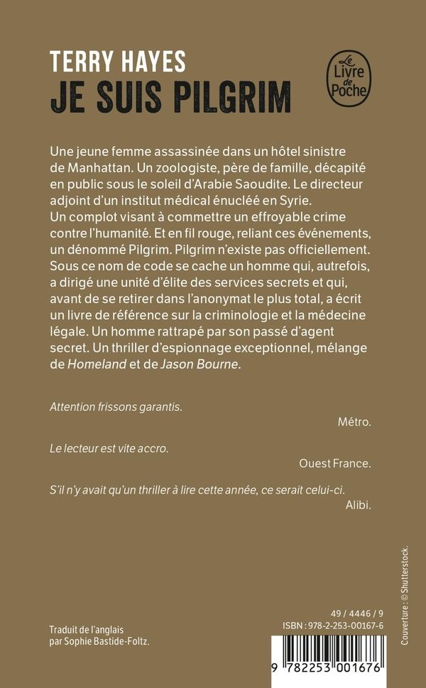 Quatrième de couverture de « JE SUIS PILGRIM »
