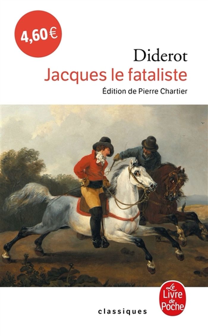 Couverture du livre « JACQUES LE FATALISTE ET SON MAITRE », librairie Les Contes Infusés à Corte