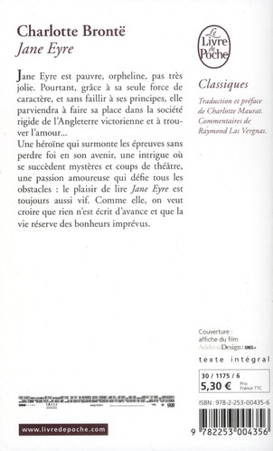 Quatrième de couverture de « JANE EYRE »