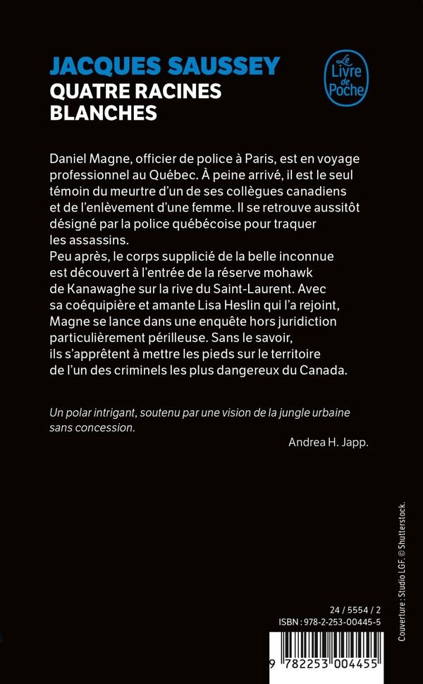 Quatrième de couverture de « Quatre racines blanches »