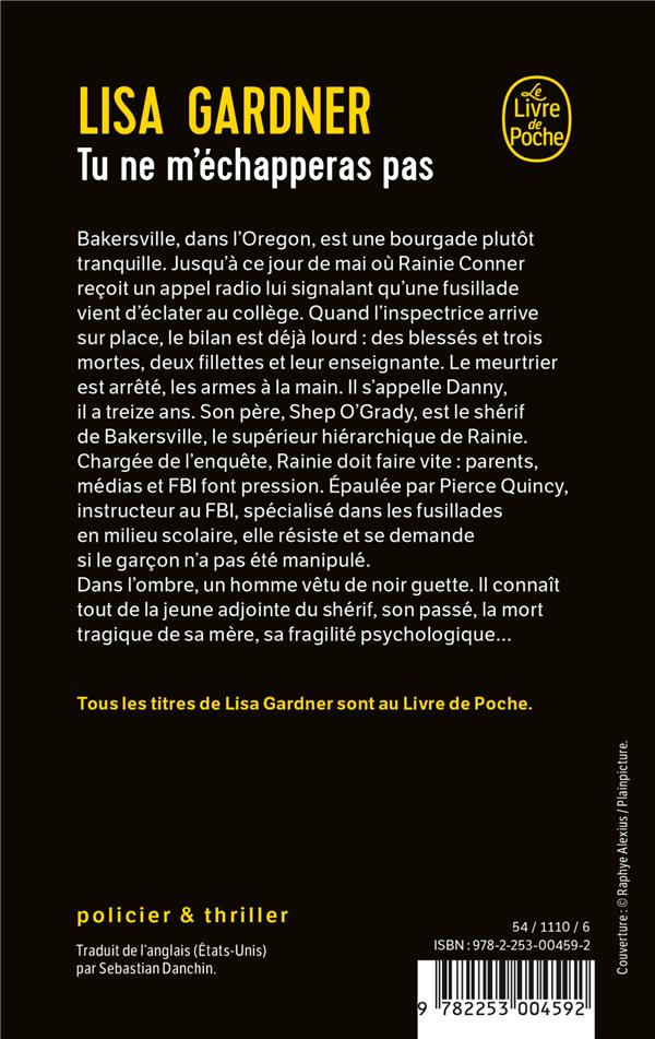 Quatrième de couverture de « Tu ne m'échapperas pas »