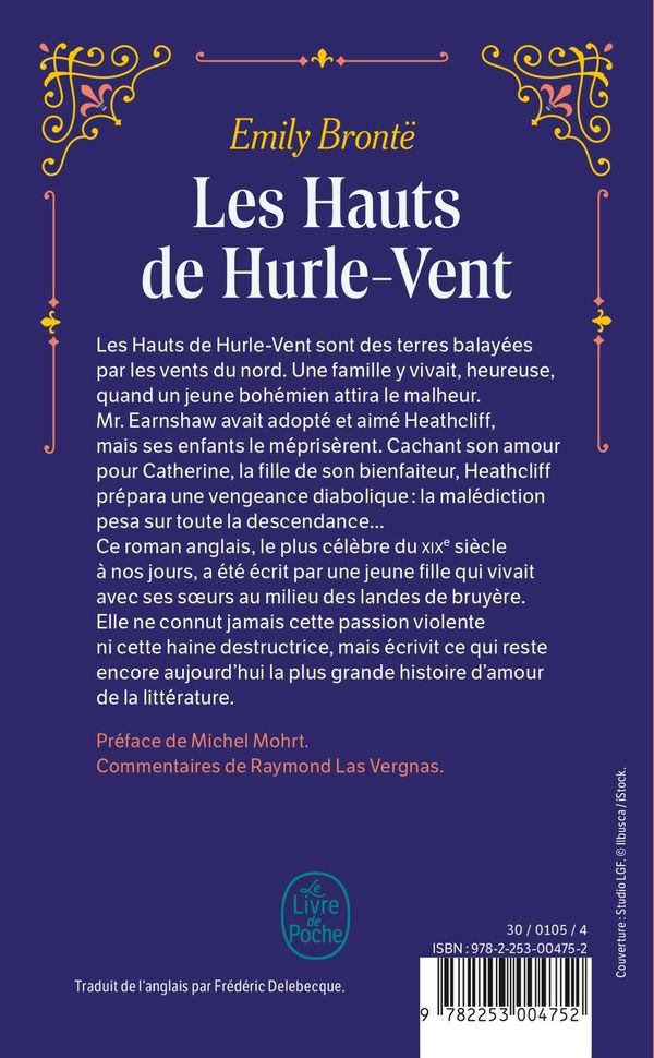 Quatrième de couverture de « LES HAUTS DE HURLE-VENT »