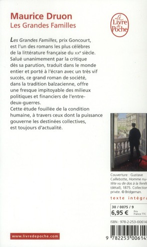 Quatrième de couverture de « LES GRANDES FAMILLES »