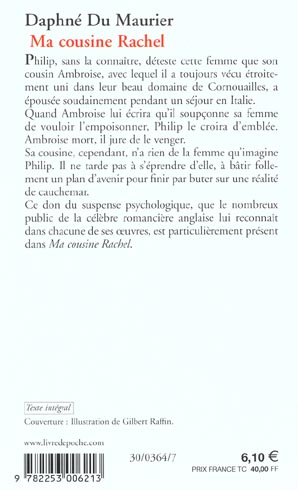 Quatrième de couverture de « MA COUSINE RACHEL »