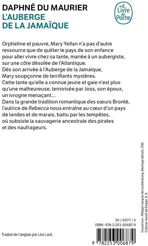 Quatrième de couverture de « L'AUBERGE DE LA JAMAIQUE »