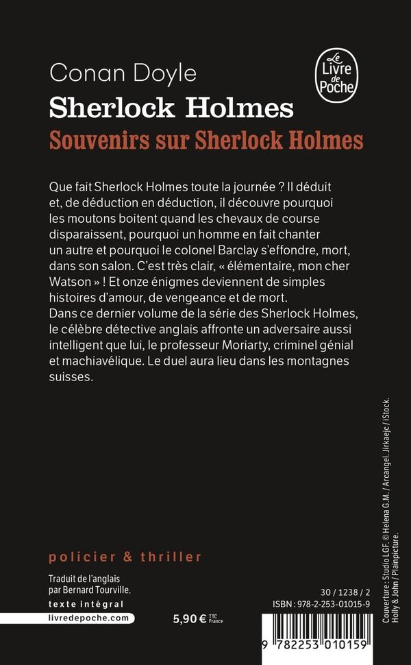 Quatrième de couverture de « SOUVENIRS SUR SHERLOCK HOLMES »