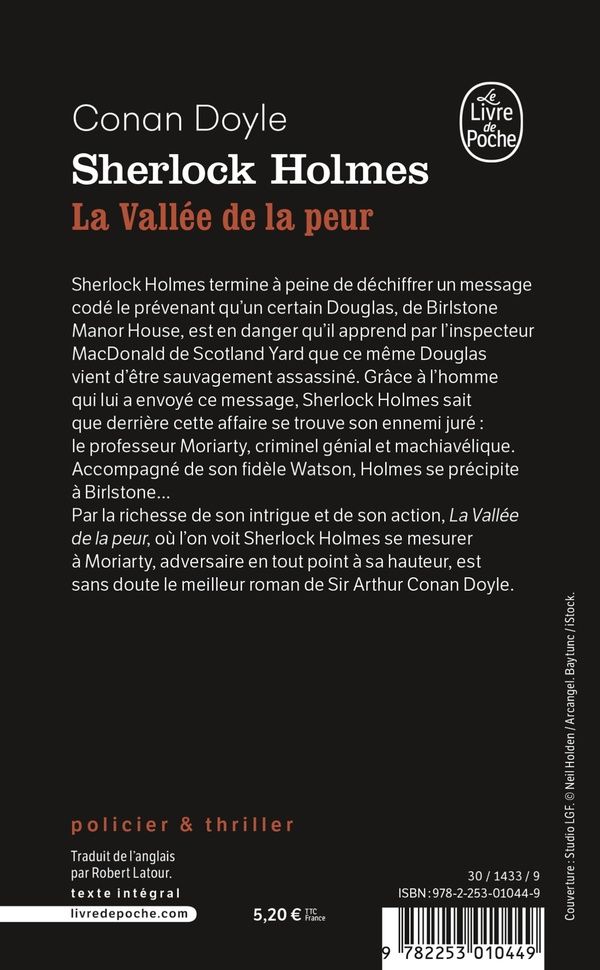 Quatrième de couverture de « SHERLOCK HOLMES - LA VALLEE DE LA PEUR »