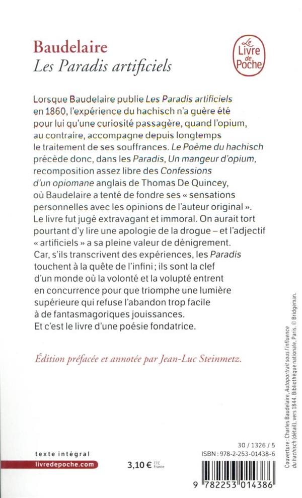 Quatrième de couverture de « LES PARADIS ARTIFICIELS »