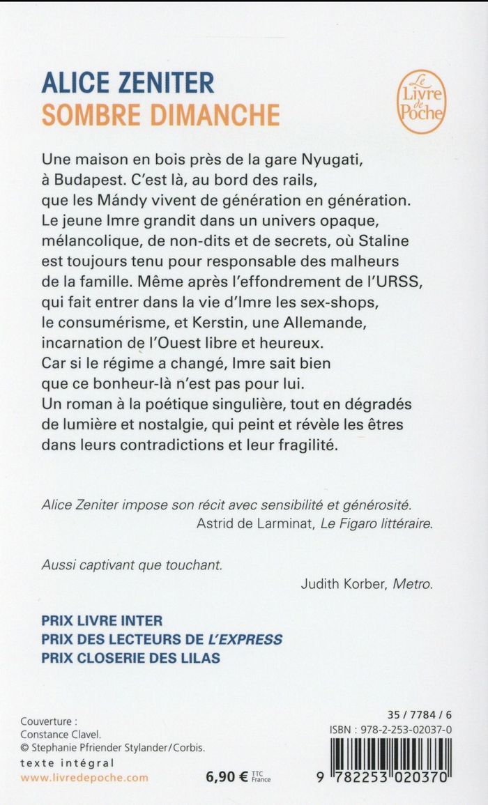 Quatrième de couverture de « Sombre dimanche : roman »