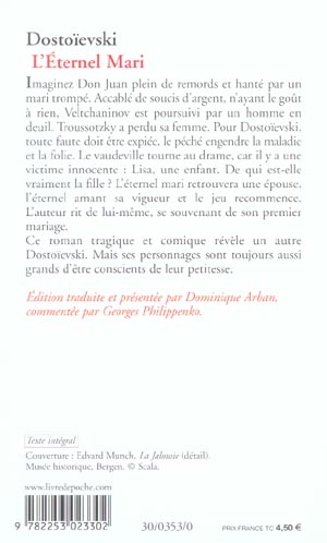 Quatrième de couverture de « L'ETERNEL MARI »