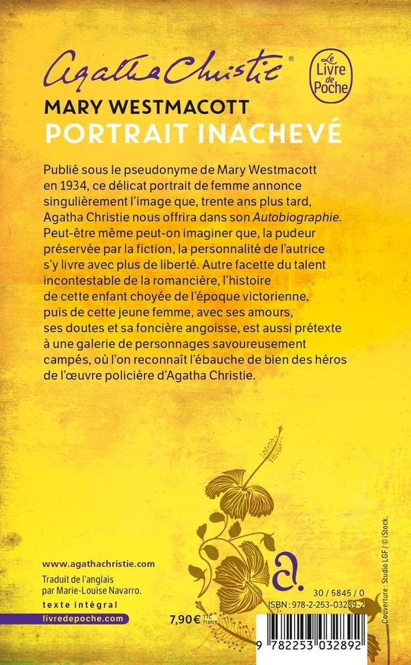 Quatrième de couverture de « PORTRAIT INACHEVE »
