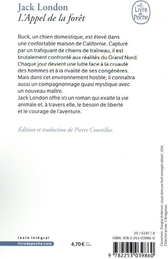 Quatrième de couverture de « L'APPEL DE LA FORET »