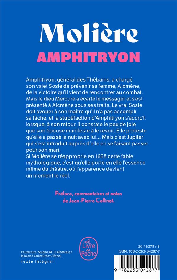 Quatrième de couverture de « AMPHITRYON - COMEDIE 1668 »