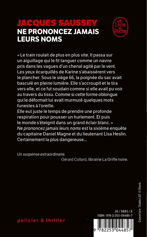 Quatrième de couverture de « Ne prononcez jamais leurs noms »