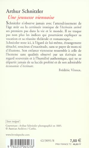 Quatrième de couverture de « UNE JEUNESSE VIENNOISE - 1862- 1889 »