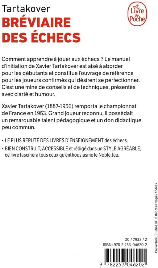 Quatrième de couverture de « LE BREVIAIRE DES ECHECS »