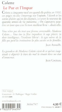 Quatrième de couverture de « LE PUR ET L'IMPUR »