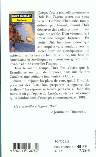 Quatrième de couverture de « CYCLOPE »
