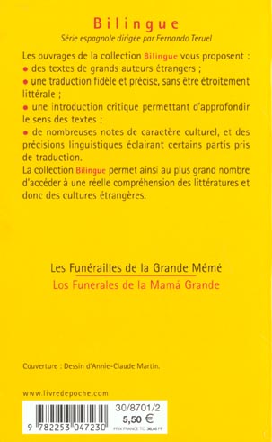 Quatrième de couverture de « LES FUNERAILLES DE LA GRANDE MEME »