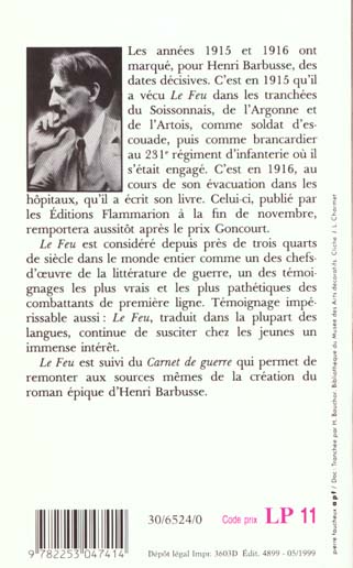 Quatrième de couverture de « LE FEU »