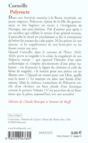 Quatrième de couverture de « POLYEUCTE »