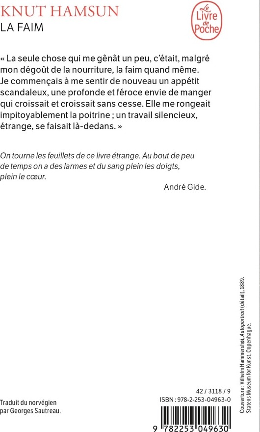 Quatrième de couverture de « LA FAIM »