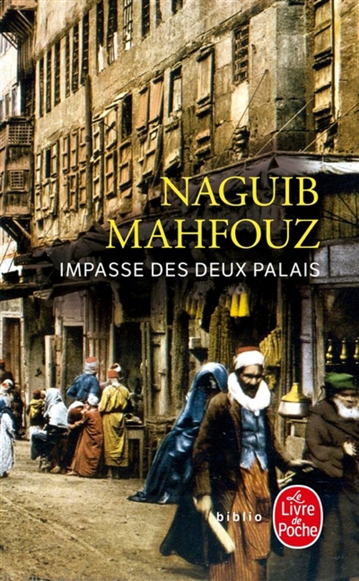Couverture du livre « IMPASSE DES DEUX PALAIS » de Naguib Mahfouz, librairie Les Contes Infusés à Corte