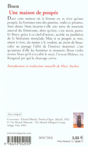 Quatrième de couverture de « UNE MAISON DE POUPEE »