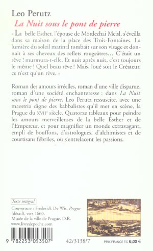 Quatrième de couverture de « LA NUIT SOUS LE PONT DE PIERRE »