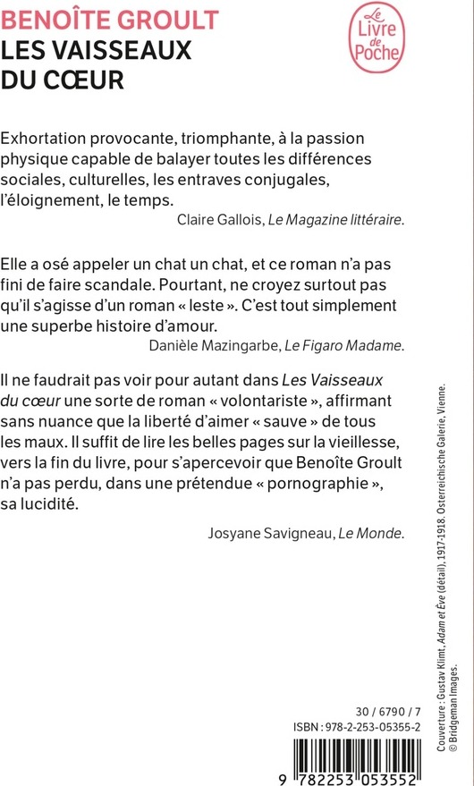 Quatrième de couverture de « LES VAISSEAUX DU COEUR »