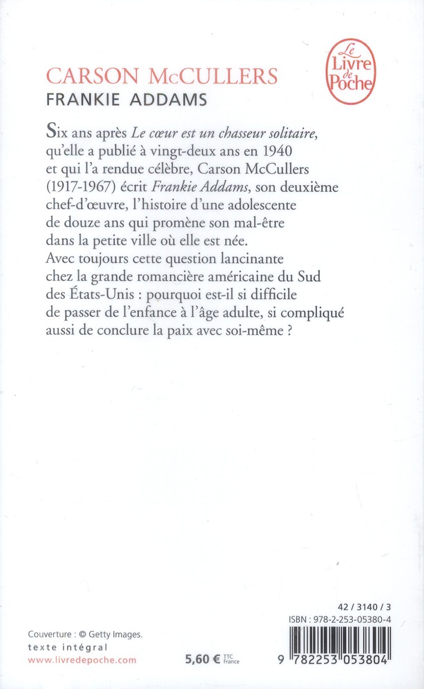 Quatrième de couverture de « FRANKIE ADDAMS »