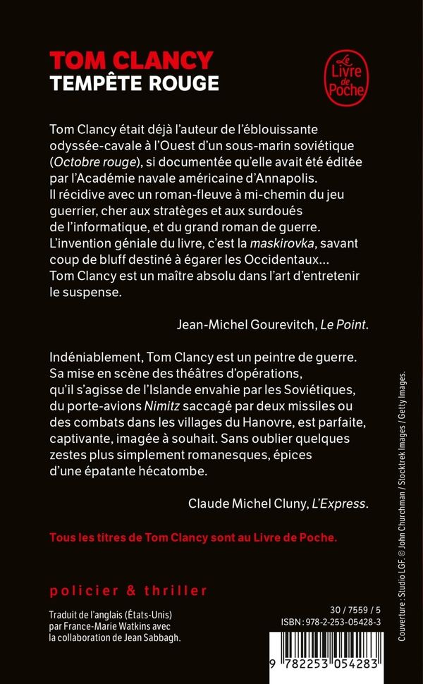 Quatrième de couverture de « TEMPETE ROUGE »