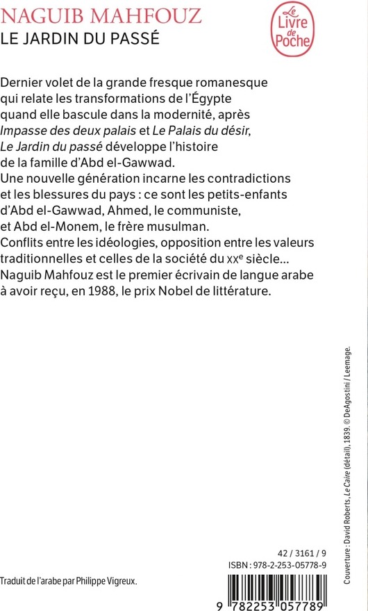 Quatrième de couverture de « LE JARDIN DU PASSE »