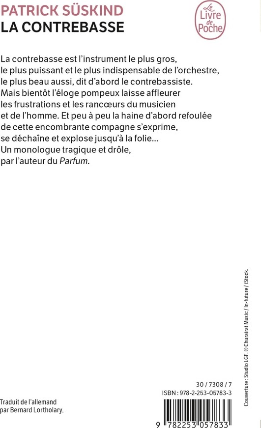 Quatrième de couverture de « LA CONTREBASSE »