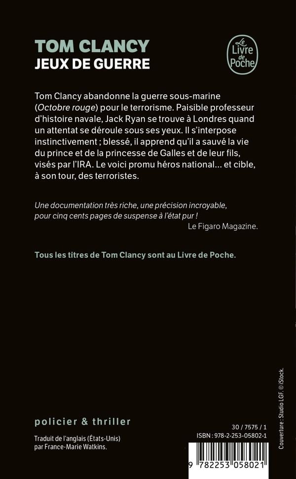 Quatrième de couverture de « JEUX DE GUERRE »