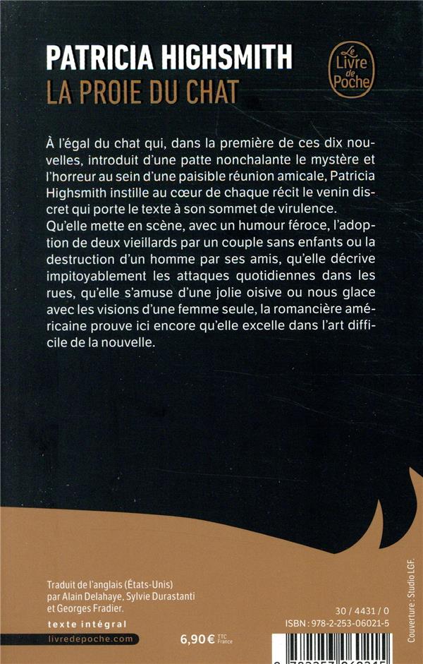 Quatrième de couverture de « LA PROIE DU CHAT »