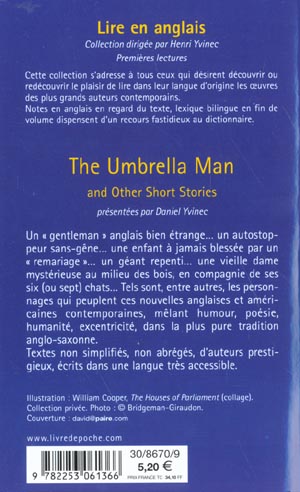 Quatrième de couverture de « THE UMBRELLA MAN - AND OTHER SHORT STRORIES »