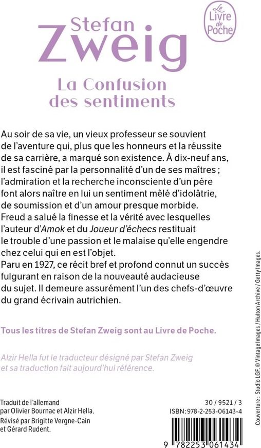 Quatrième de couverture de « LA CONFUSION DES SENTIMENTS »