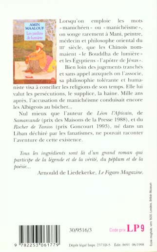 Quatrième de couverture de « LES JARDINS DE LUMIERE »