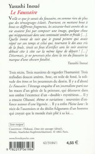 Quatrième de couverture de « LE FAUSSAIRE »