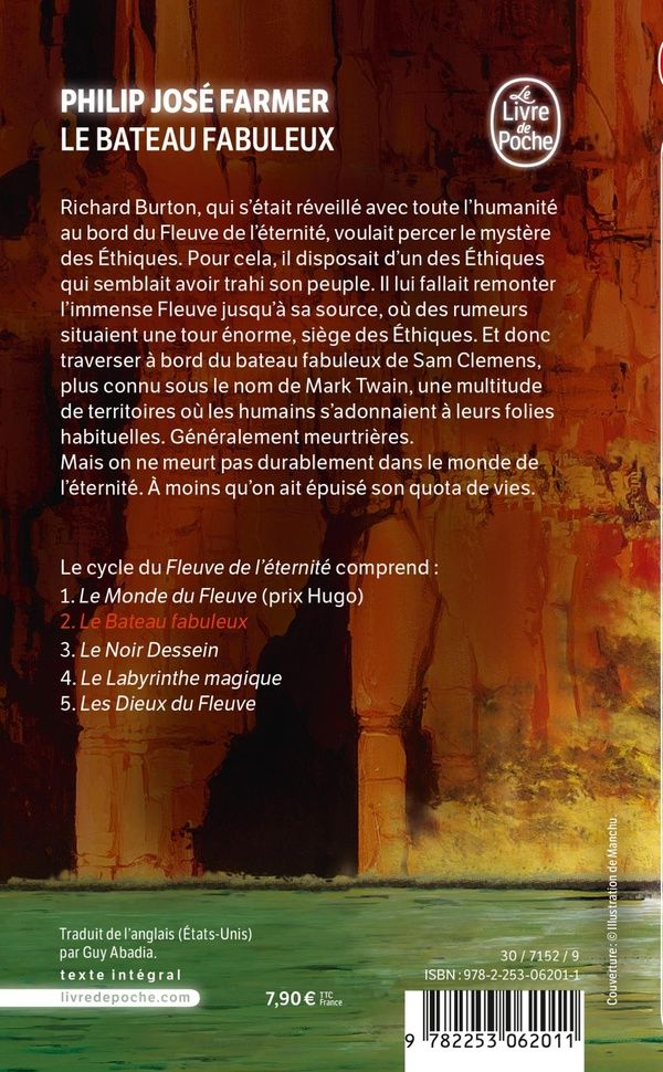Quatrième de couverture de « LE BATEAU FABULEUX (LE FLEUVE DE L'ETERNITE, TOME 2) »