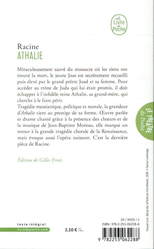 Quatrième de couverture de « ATHALIE »