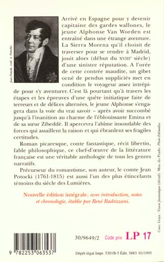 Quatrième de couverture de « MANUSCRIT TROUVE A SARAGOSSE »