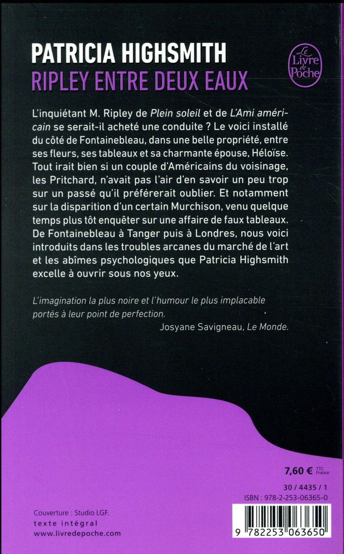 Quatrième de couverture de « RIPLEY ENTRE DEUX EAUX »