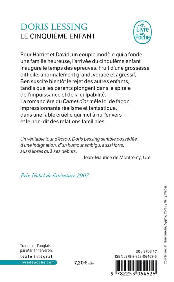 Quatrième de couverture de « LE CINQUIEME ENFANT »