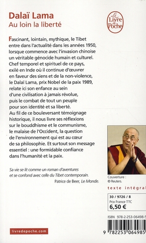 Quatrième de couverture de « AU LOIN LA LIBERTE »