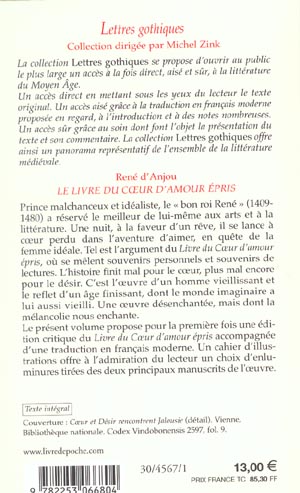 Quatrième de couverture de « LE LIVRE DU COEUR D'AMOUR EPRIS »
