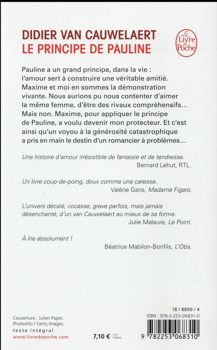 Quatrième de couverture de « Le principe de Pauline : roman »