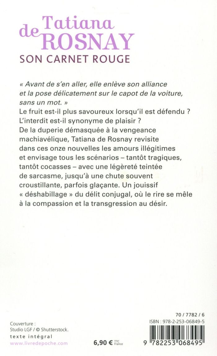 Quatrième de couverture de « Son carnet rouge »