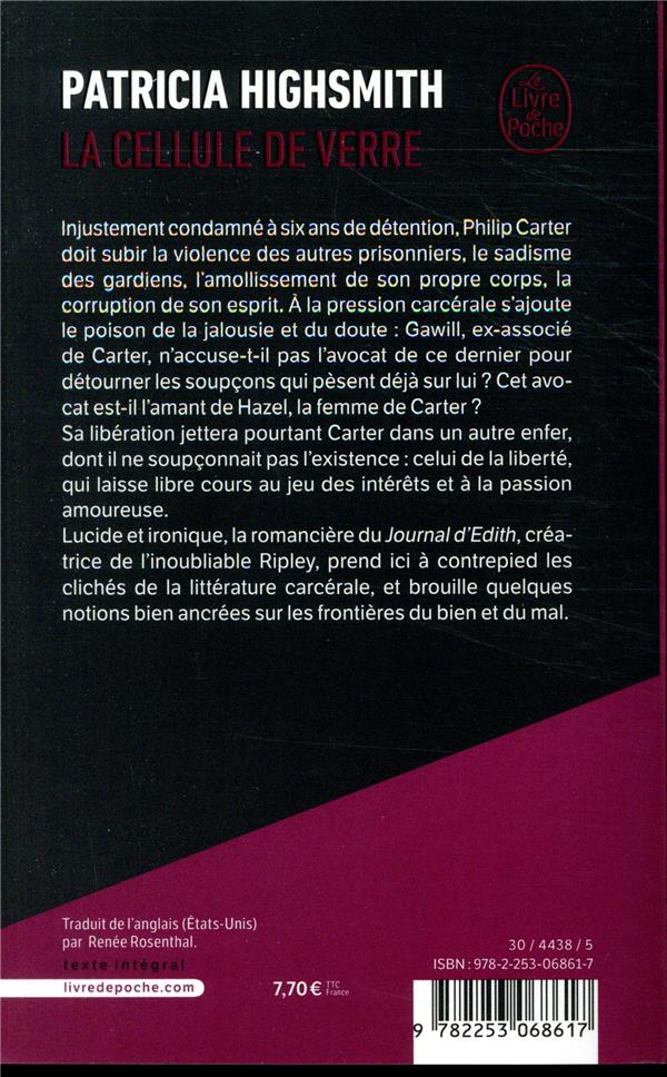 Quatrième de couverture de « LA CELLULE DE VERRE »